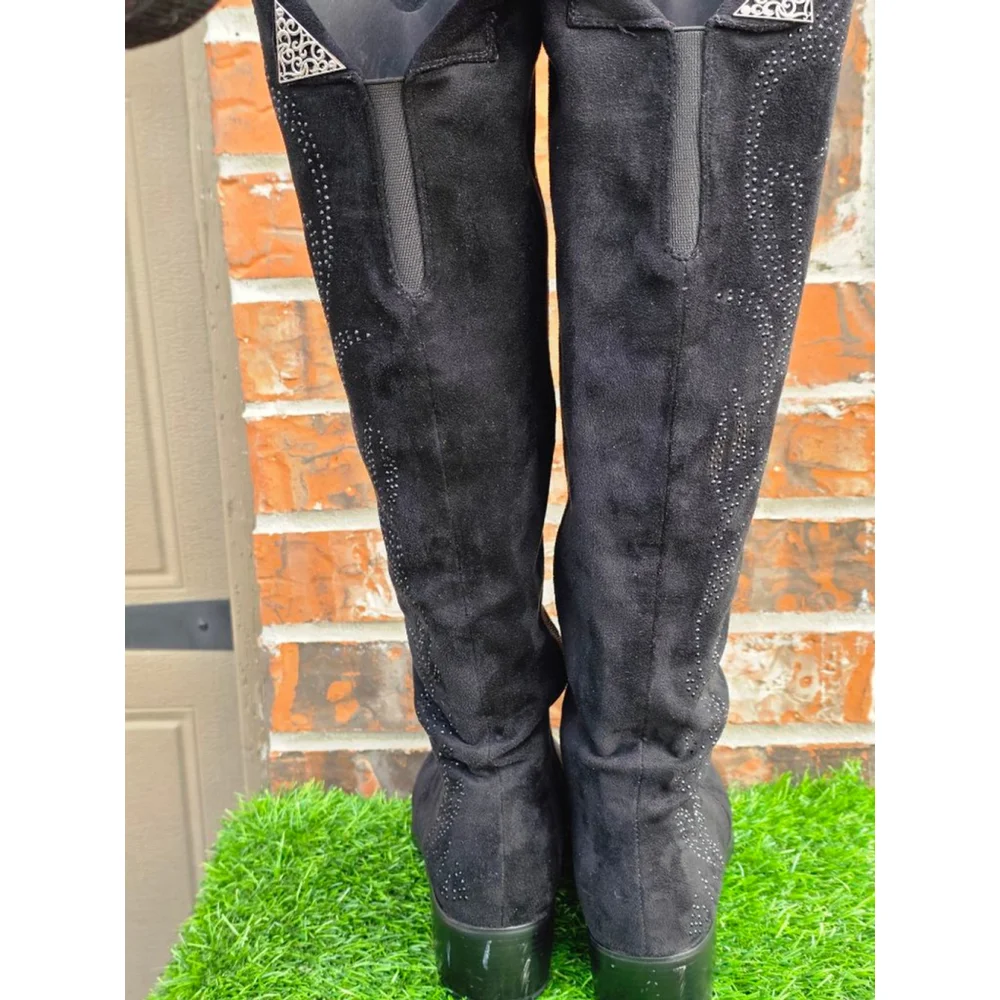 Azura Jani-B Over the Knee Boots Crystal Shaft Women’s Size 9